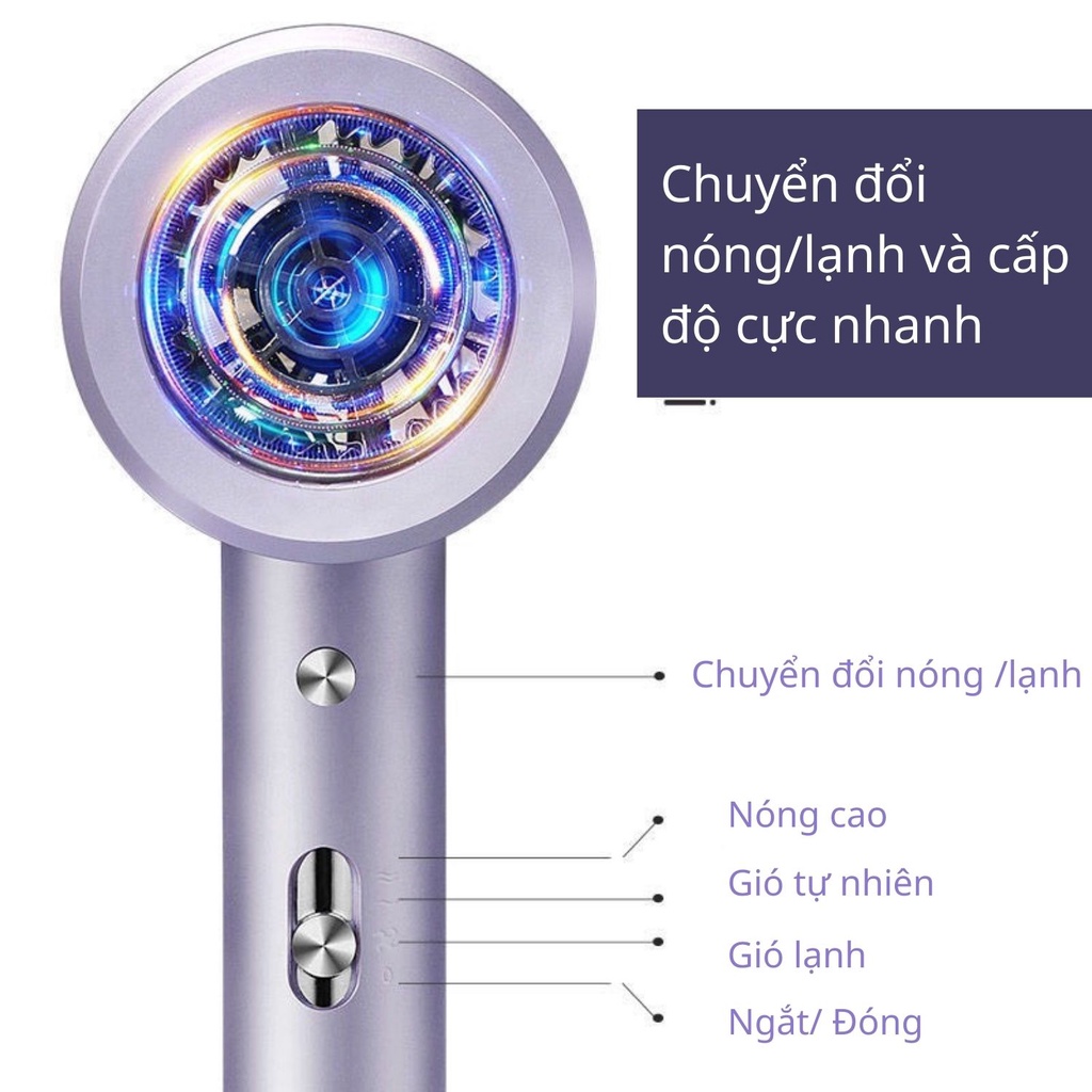 Máy sấy tóc mini tạo kiểu Bedabenc nâng cấp công suất lớn 1200W, máy sấy tóc mini cao cấp K-House Smart