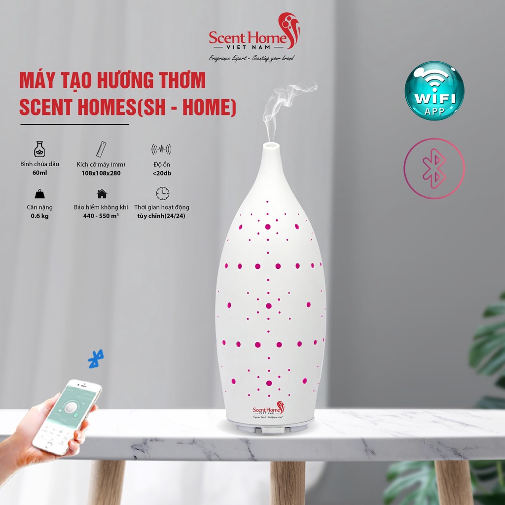 [Chính hãng] Máy tạo hương thơm gốm trang trí cao cấp Scent Homes (SH-HOME) dành cho gia đình, văn phòng