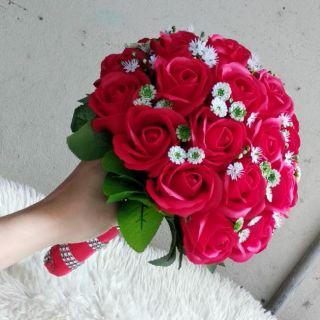 Hoa cưới cầm tay tông do size lớn