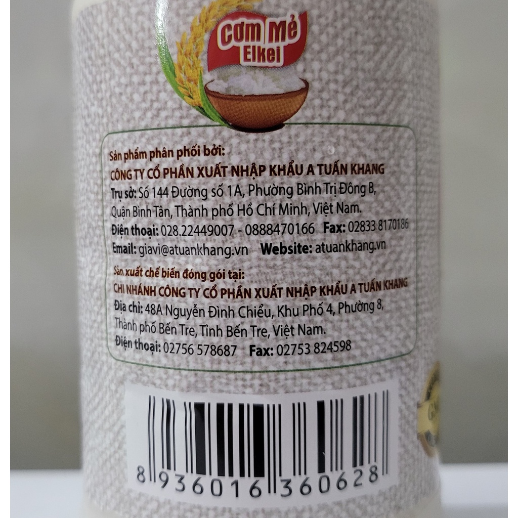 [Chai 500g] CƠM MẺ NẤU ĂN [VN] A TUẤN KHANG Elkei Sour Vietnamese Fermented Rice