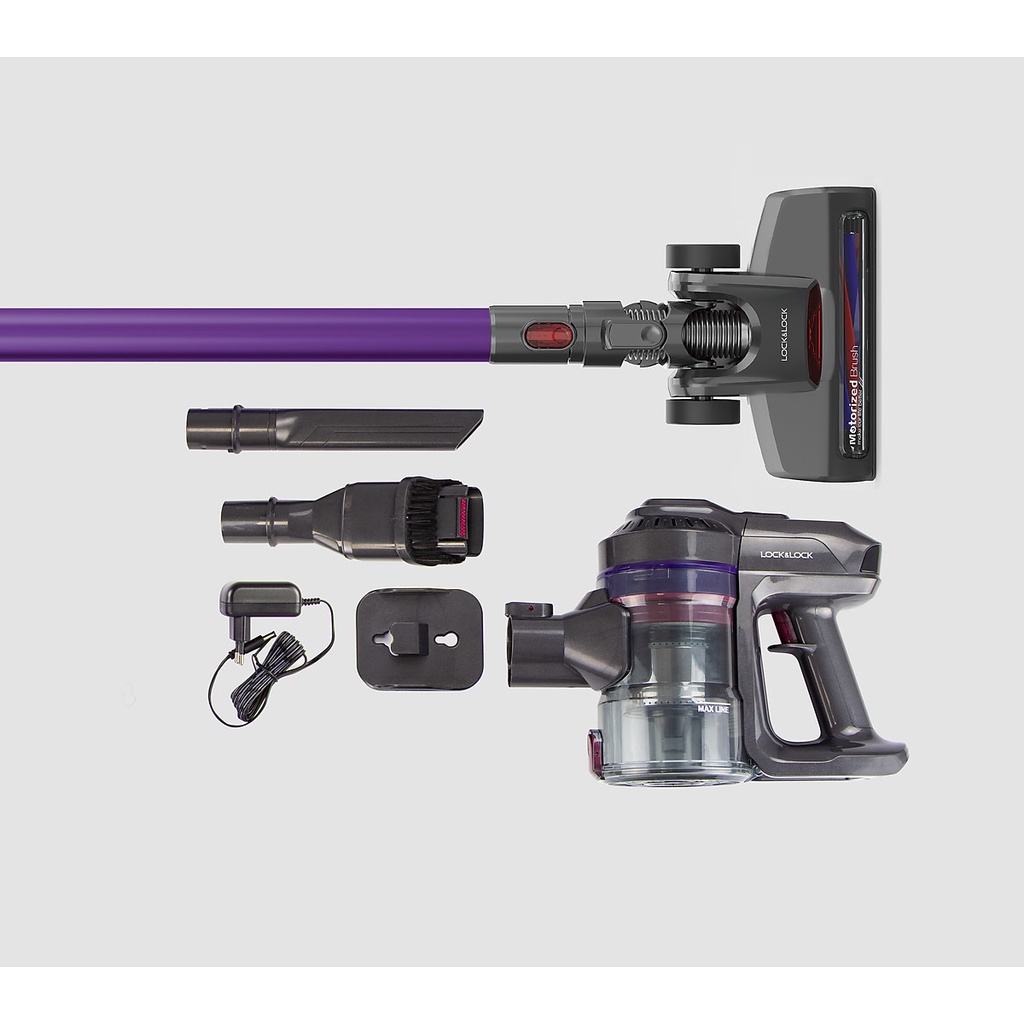 Máy Hút Bụi Không Dây Dùng Pin Sạc Lock&Lock ENV151 - Công suất 150W, sạc 1 lần dùng tới 35 phút - Hàng Chính Hãng