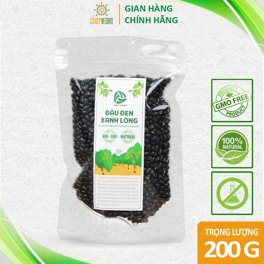 Hạt Đậu Đen (Đỗ Đen) Xanh Lòng Hữu Cơ, không biến đổi Gen, loại bở ngon, hạt chắc, tốt cho sức khỏe