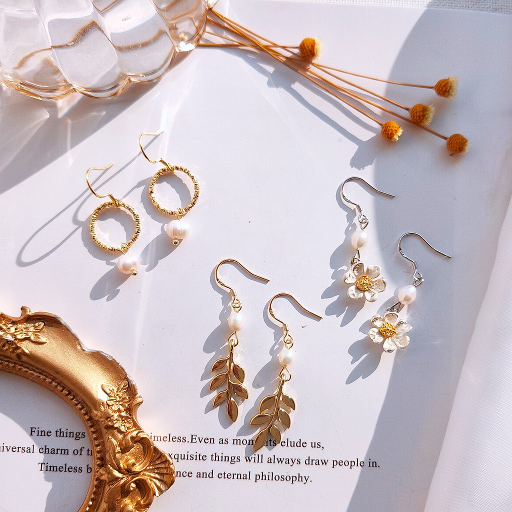 BST Bông Tai Nữ Hoa Lá Hàn Quốc Mayconner