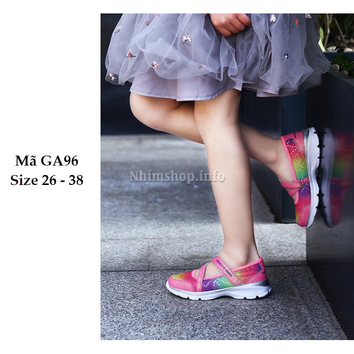 Giày búp bê bé gái slip on vải đế Eva siêu nhẹ hồng nhiều màu duyên dáng công chúa cho bé 3 đến 12 tuổi GA96