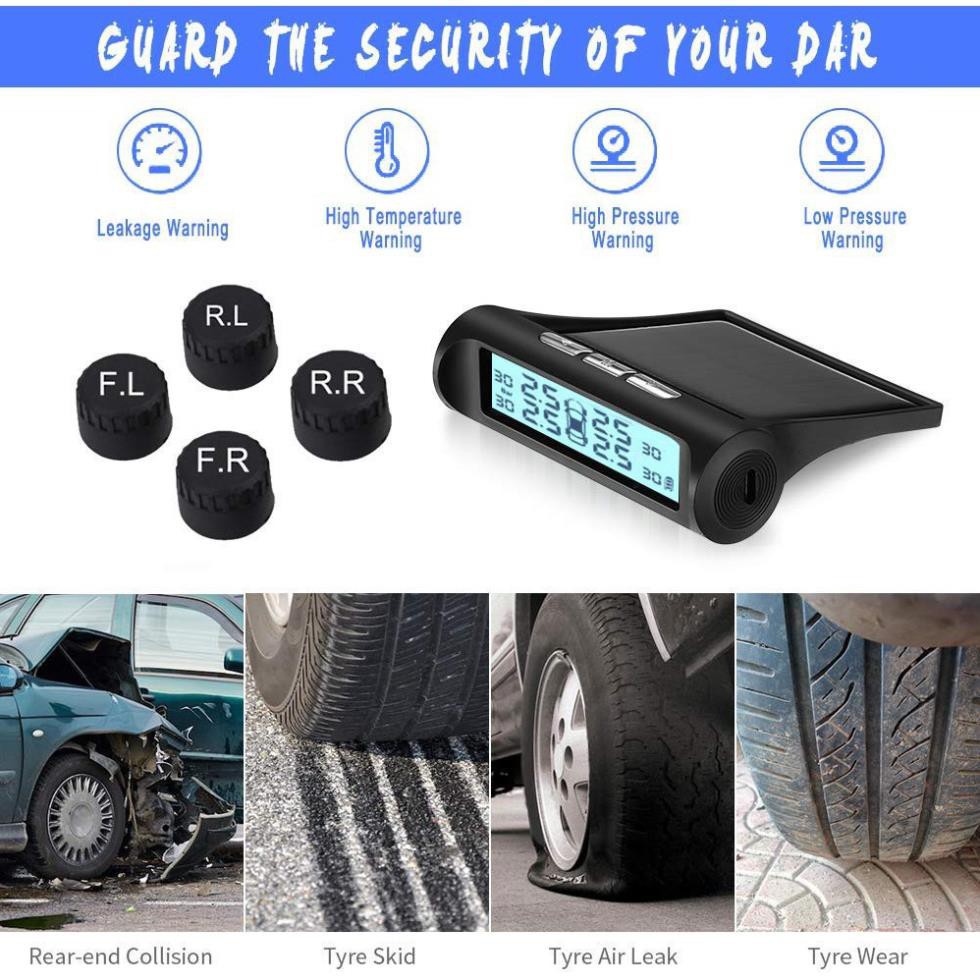 [Mã LIFEXANH03 giảm 10% đơn 500K] Cảm Biến Áp Suất Lốp TPMS Cao Cấp Màn Đen Trắng