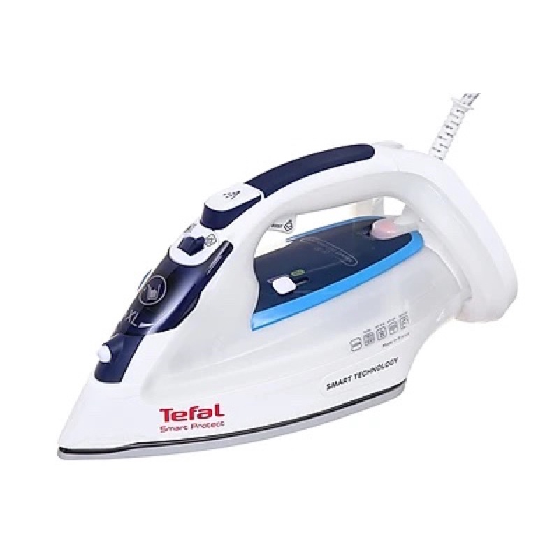 Bàn ủi hơi nước Tefal Smart Protect FV4980E0 -2600W (Trắng phối xanh)