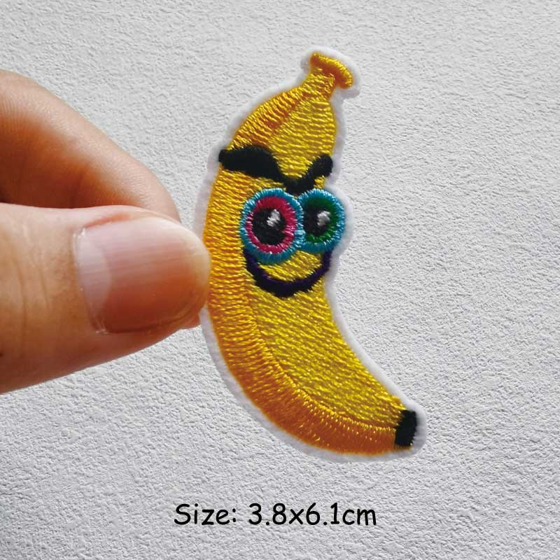 Thêu Phụ kiện Tự làm Miếng vá Các loại Trái cây Parches Ropa Tự làm Máy ép nhiệt Đính quần áo Dán miếng vá trên Túi quần jean May