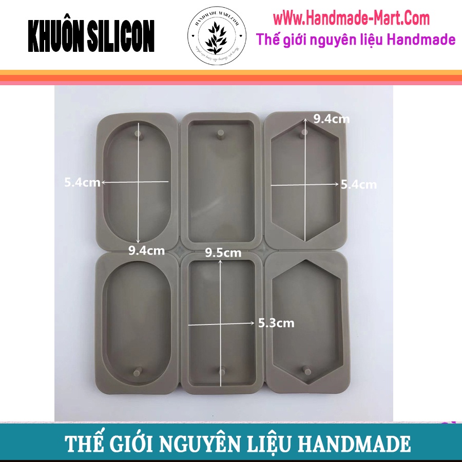 Khuôn silicon hình chữ nhật, hình elip, hình thoi làm nến handmade chuẩn DIY - HM051