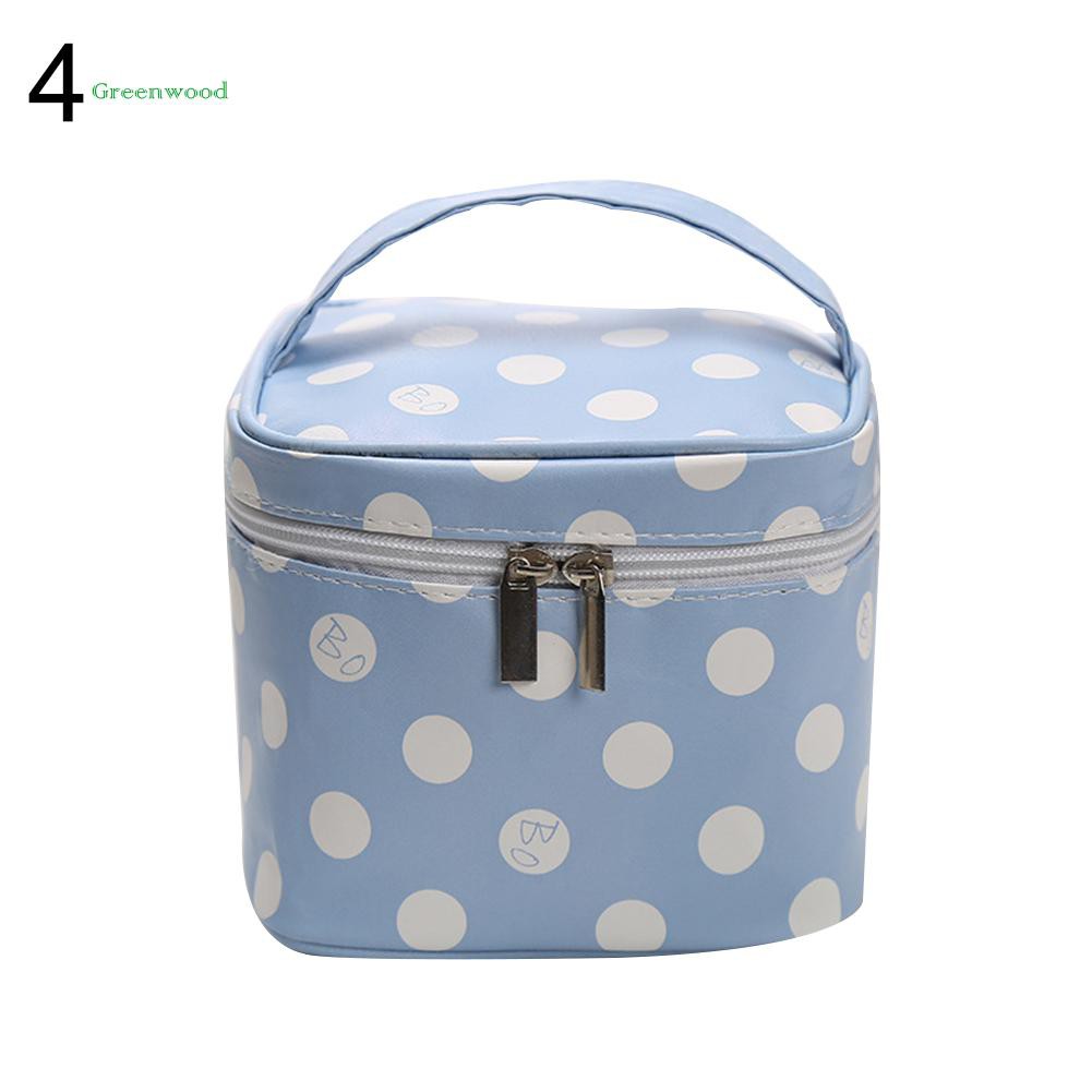 Green❤ Women Stripe Dot Cactus Cosmetic Storage Bag Travel Makeup Organizer Pouch Tote