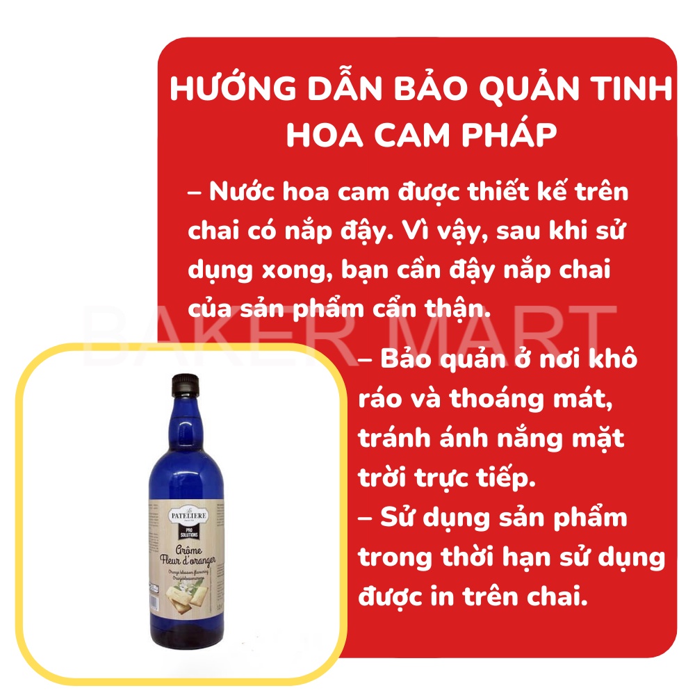 Nước hoa cam Pateliere chia lẻ (100ml) - Dụng cụ làm bánh Baker Mart