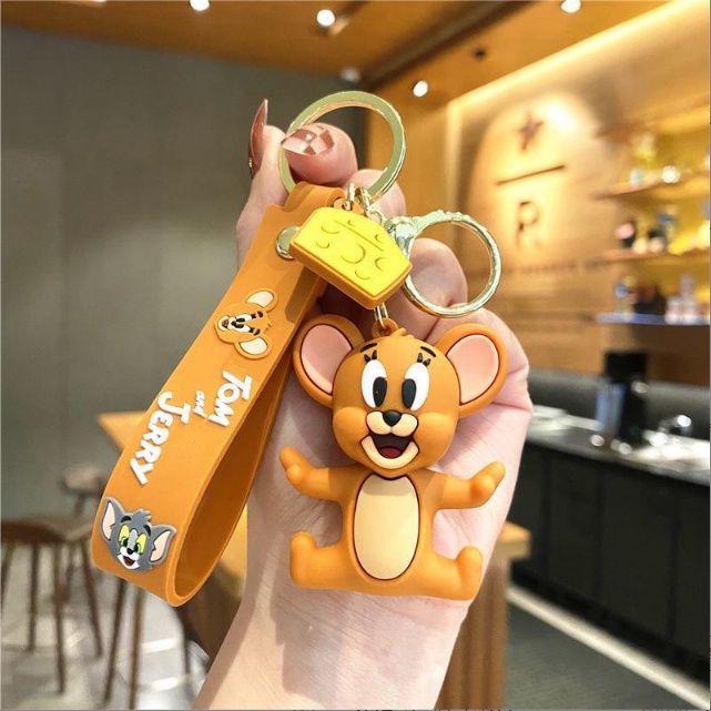 Móc Khóa Cao Cấp Hình Chuột Và Mèo Cute, phụ kiện Túi Xách dễ thương -Minkey