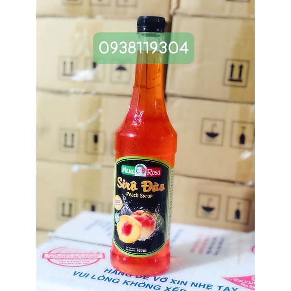 Siro Đào Golden Farm Mama Rosa 700ml * 12 chai