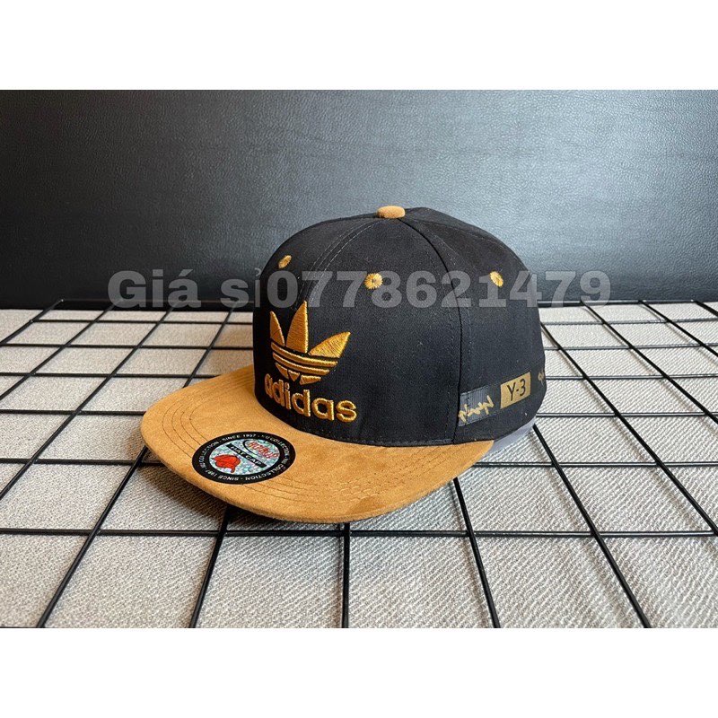 Mũ lưỡi trai snapback thêu mạc vuông phối màu phong cách sành điệu - Nón hiphop thời trang nam