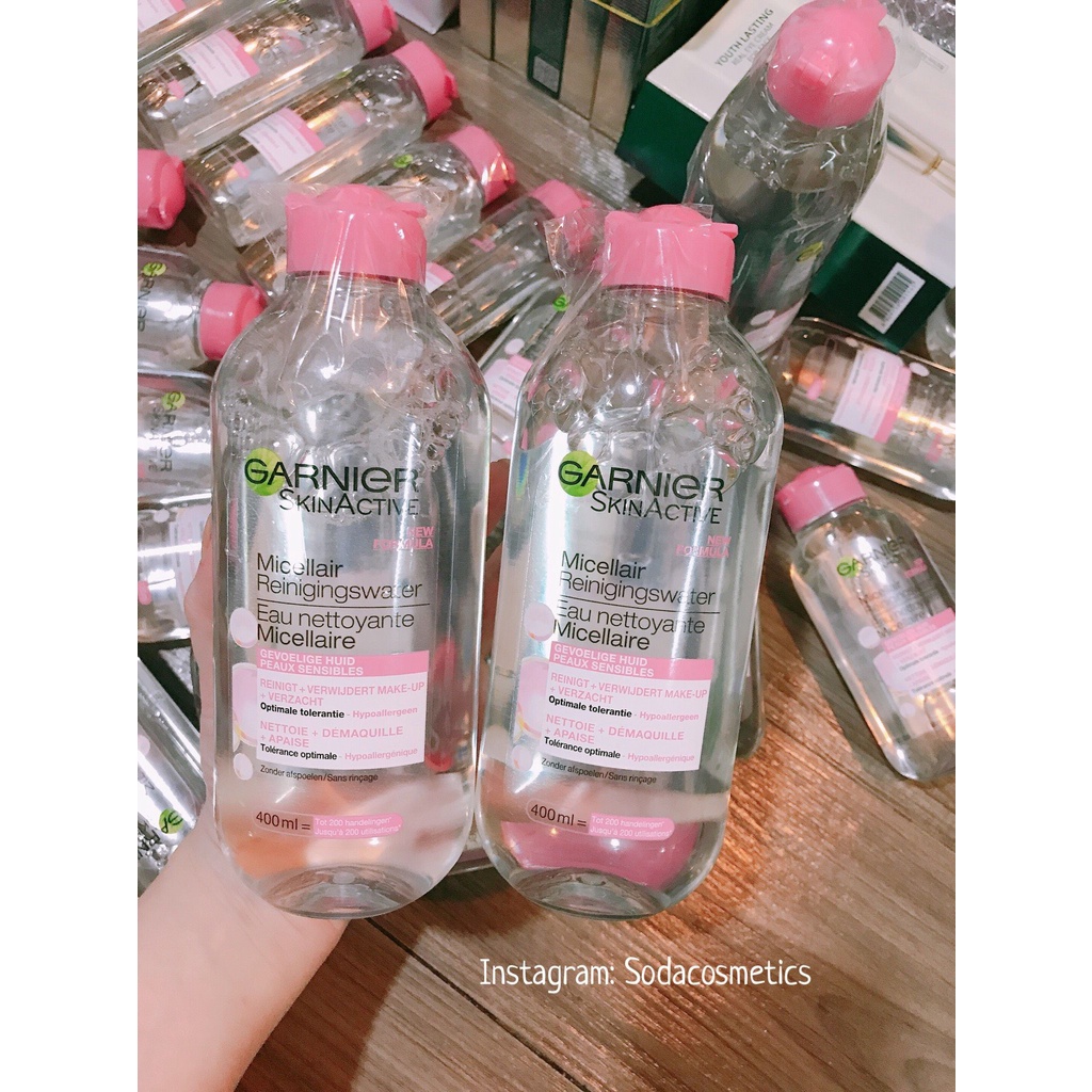 Nước tẩy trang Garnier Micellar Cleansing Water - HỒNG