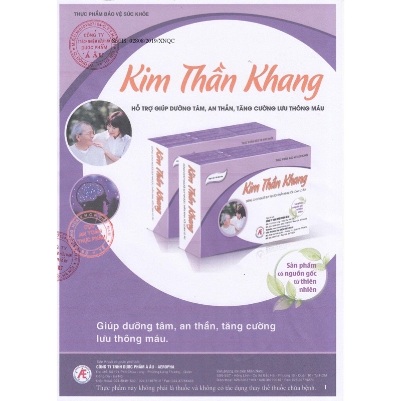 KIM THẦN KHANG - Hỗ trợ cải thiện triệu chứng rối loạn lo âu.