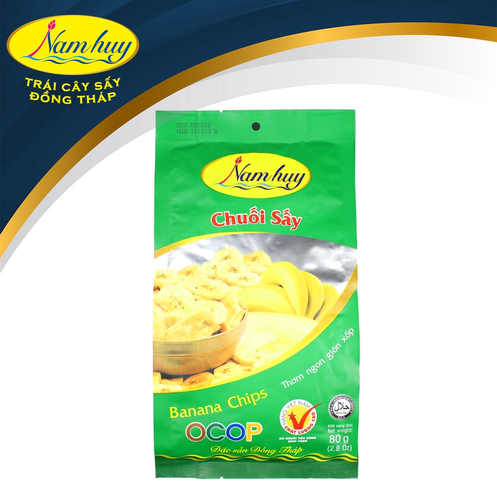 Chuối Sấy 200G NAM HUY Ngọt Thanh Tự Nhiên, Giòn Rụm, Không Đường