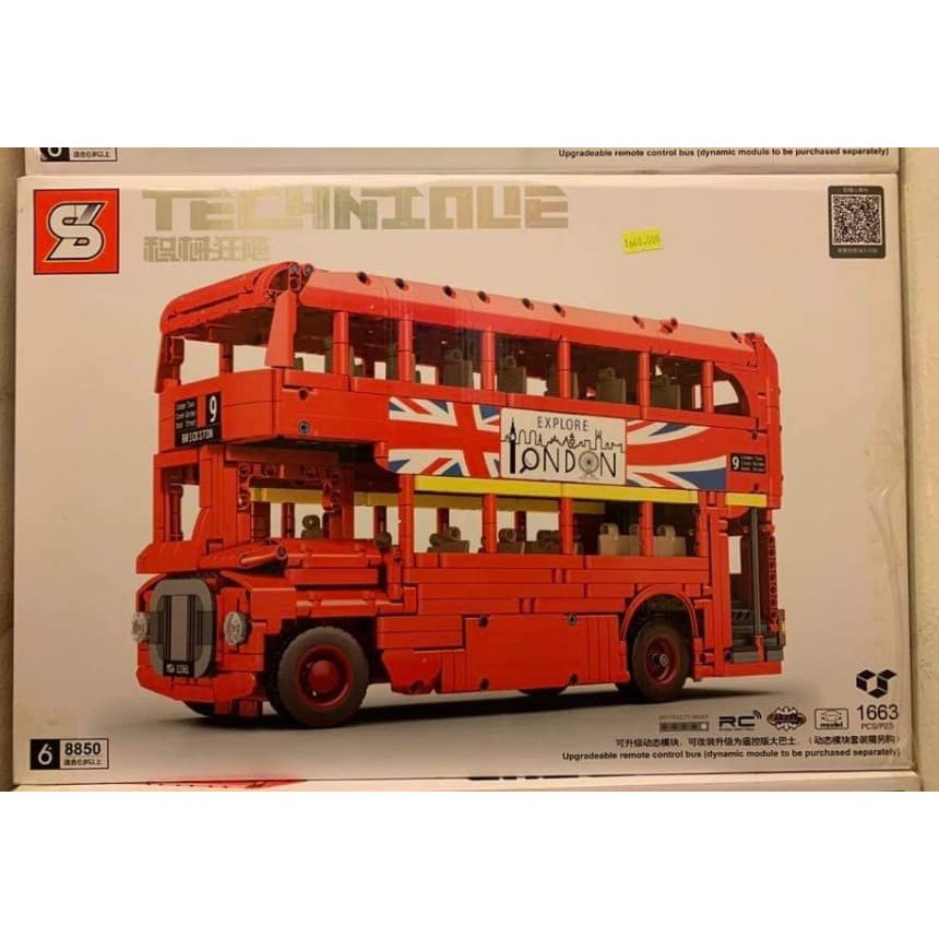 Lego Technic - SY 8850 ( Xếp Hình Xe Bus Hai Tầng LonDon Dạng Technic Có Điều Khiển 1663 Mảnh )
