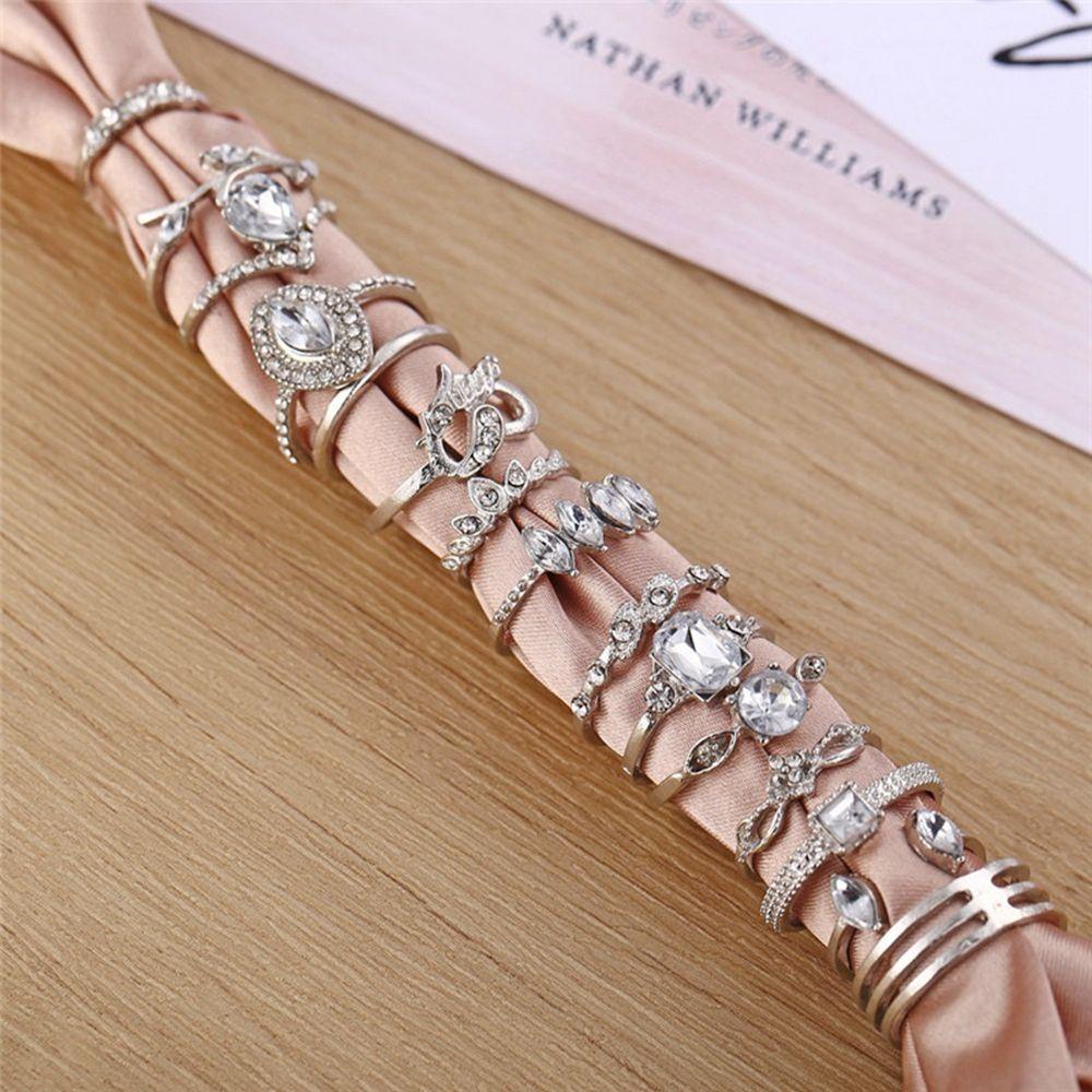 EUCA Bộ 15 Nhẫn Bạc Thời Trang
