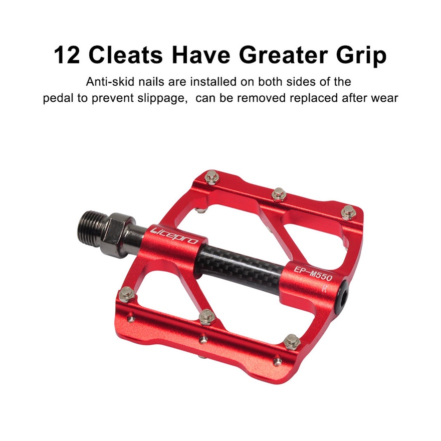 Bàn đạp LITEPRO bằng sợi carbon chống trượt 3 vòng bi kín cho xe đạp leo núi