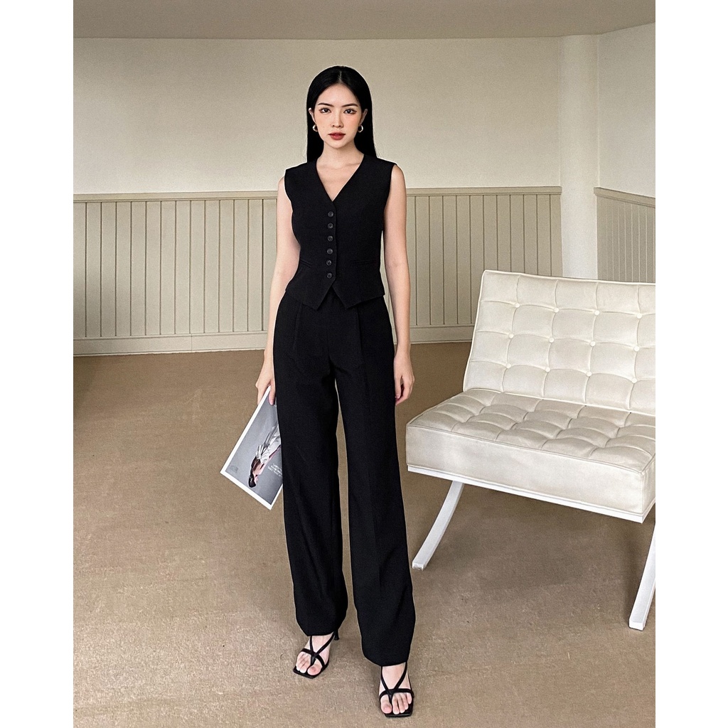 Set Áo ghi lê túi mổ + quần suông , Peace House Clothing