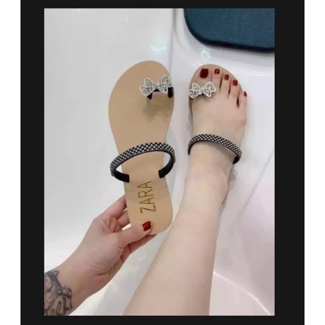 DÉP NỮ ĐÍNH ĐÁ thắng shop - DÉP XỎ NGÓN NỮ BƯỚM ĐÁ