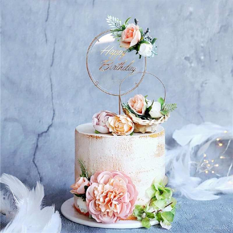 Topper trang trí bánh kem hình chữ Happy Birthday