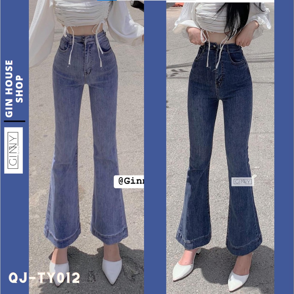 Quần jean co giãn ống loe trơn TY-012 GINHOUSESHOP