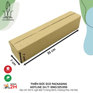 COMBO 50 THÙNG CARTON 35x7x7 CM GIÁ RẺ - BAO BÌ XANH -  THÙNG GIẤY hộp dài dùng đóng hàng, phụ kiện, lưu trữ đồ đạc