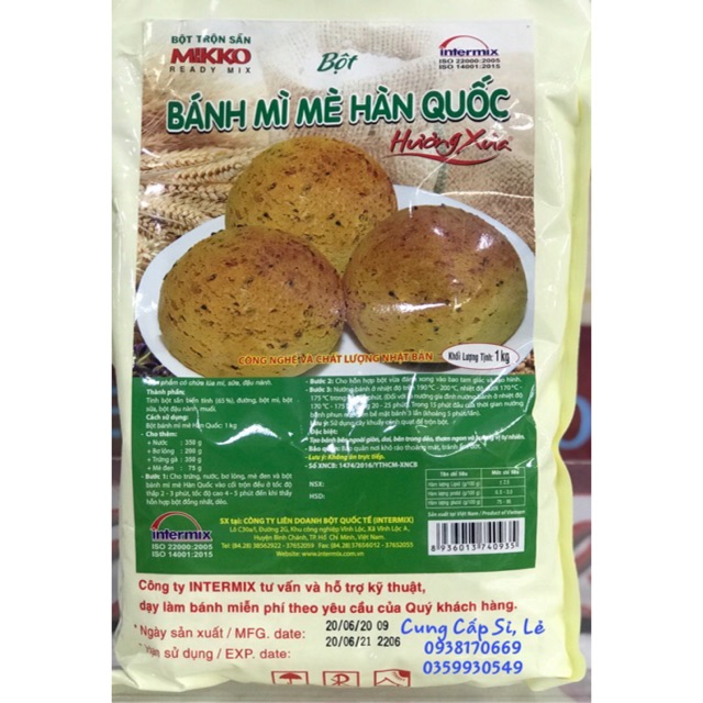 Bột Bánh Mì Mè Hàn Quốc 1kg - MIKKO HƯƠNG XƯA