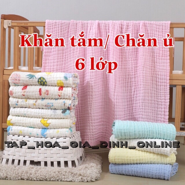 Khăn tắm xô nhăn 6 lớp xuất Nhật siêu mềm hàng cao cấp