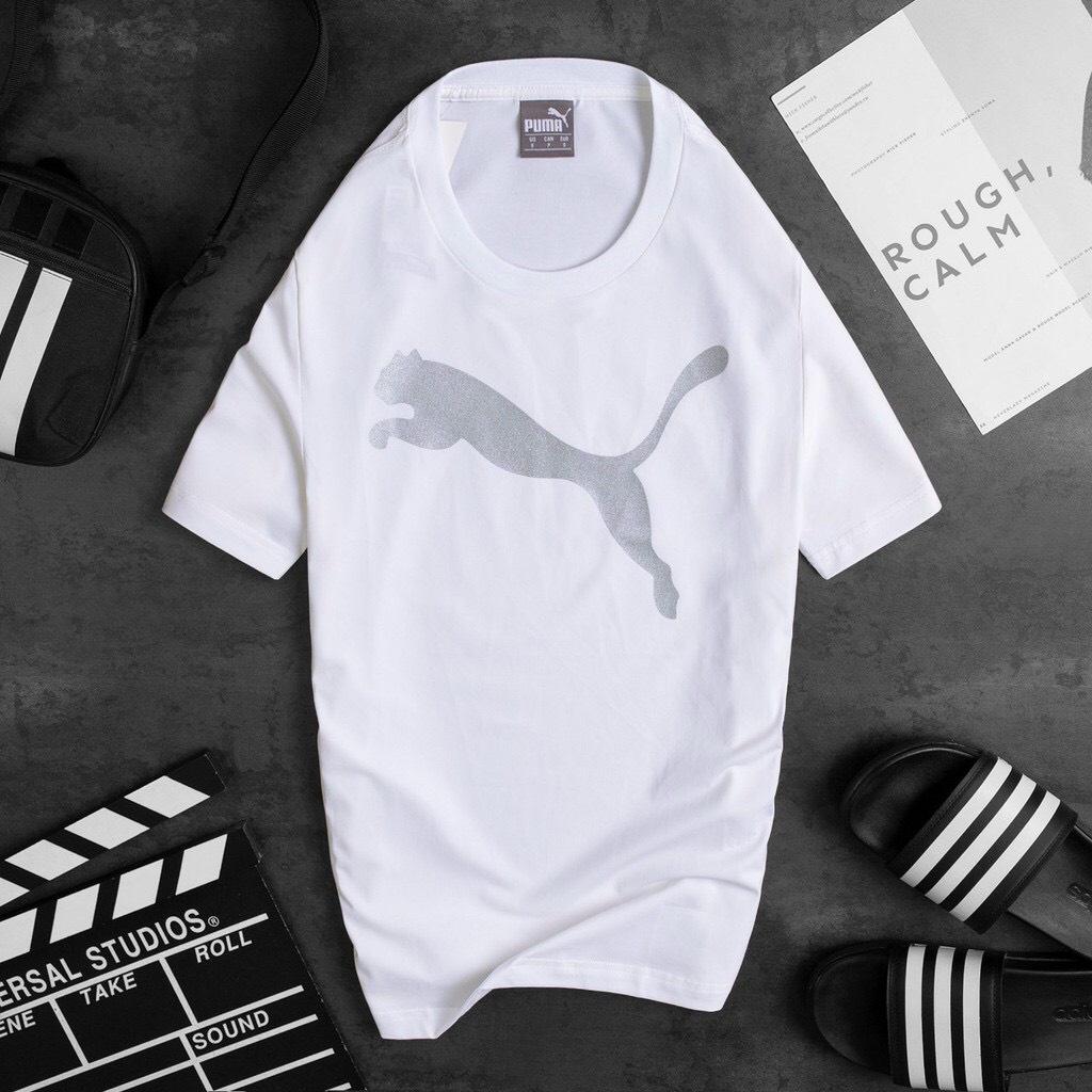 Áo Thun Unisex 🌸 FREE SHIP 🏵️ Áo thun nam nữ tay lỡ hổ Pu-ma chất liệu cotton 35/65 thoáng mát | BigBuy360 - bigbuy360.vn