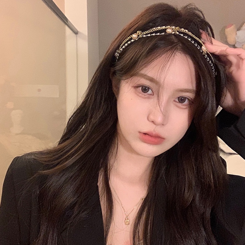 Băng Đô Đính Ngọc Trai Phong Cách Hepburn Cho Nữ