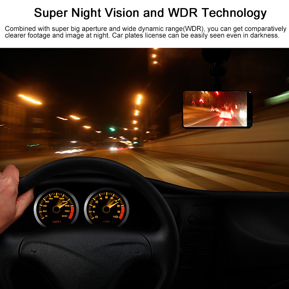 Camera hành trình cảm ứng 4" HD 1080P cho xe hơi | BigBuy360 - bigbuy360.vn