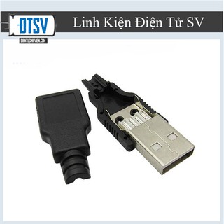 Cổng usb a đực 4p + vỏ