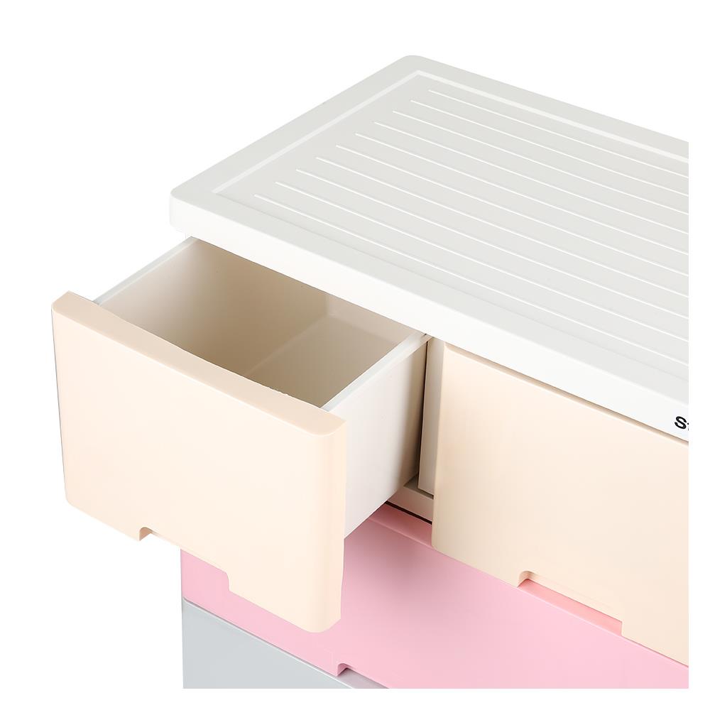 HomeBase STACKO Tủ đựng đồ 4 ngăn bằng nhựa có bánh xe Thái Lan A58 58X38X98.5cm nhiều màu