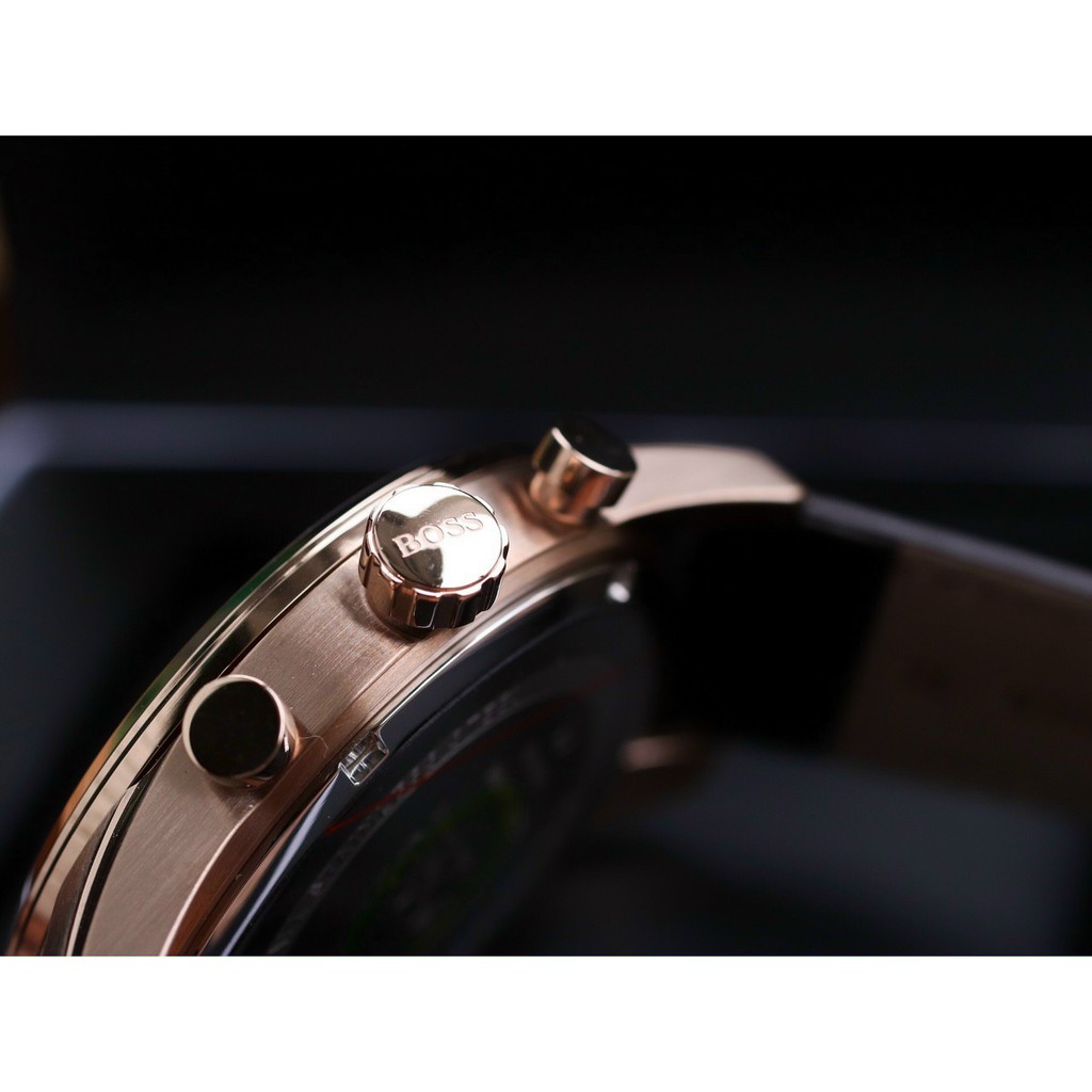 ĐỒNG HỒ NAM HUGO BOSS DÂY DA , SIZE 44MM , MẶT XANH , HB1513783