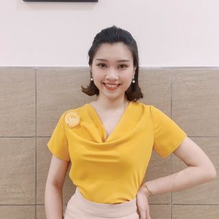 Áo sơ mi cổ đổ chất lụa hàn
