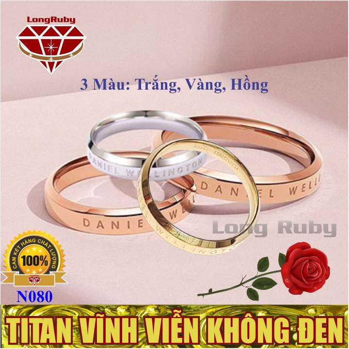 Nhẫn Nữ Titan không đen, không rỉ | Nhẫn Cặp Nam Nữ Thời Trang N080A