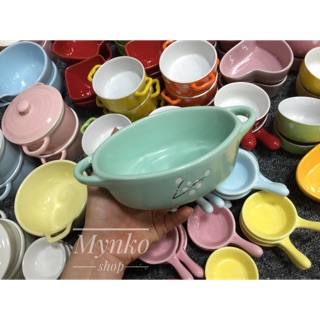 Bát sứ hình bầu dục có tay cầm