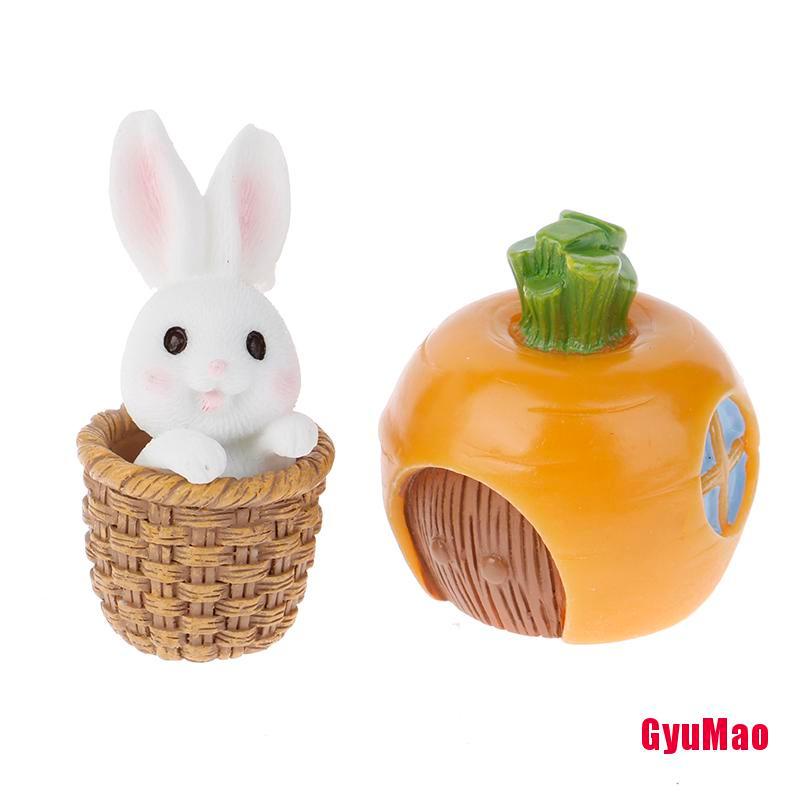 Set 7 Đồ trang trí Thỏ Mini Trang Trí Sân Vườn/Tiểu Cảnh DIY