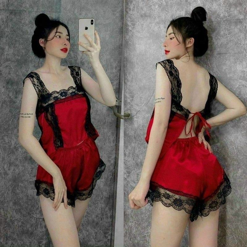 [SẢN PHẨM HOT] Bộ ngủ sexy vải phi mềm ,phom dưới 55kg