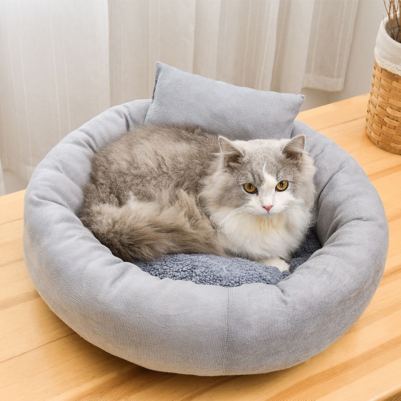Giường lót cho mèo màu đỏ ròng cộng với nhung mềm cho mèo lót chuồng mèo ngủ lót mèo mềm cung cấp cho thú cưng bốn mùa đ