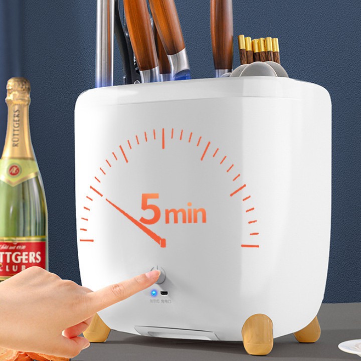 Kệ Đựng Dao Kéo Đũa Nhà Bếp Thông Minh Diệt Khuẩn Tia UV
