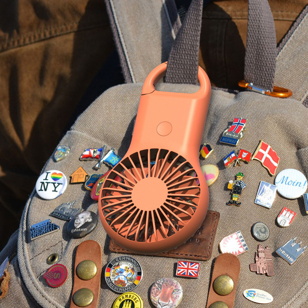 Quạt Làm Mát Mini Cầm Tay Siêu Êm Có Đèn LED Sạc Cổng USB Dùng Cho Văn Phòng / Mang Đi Du Lịch / Ngoài Trời