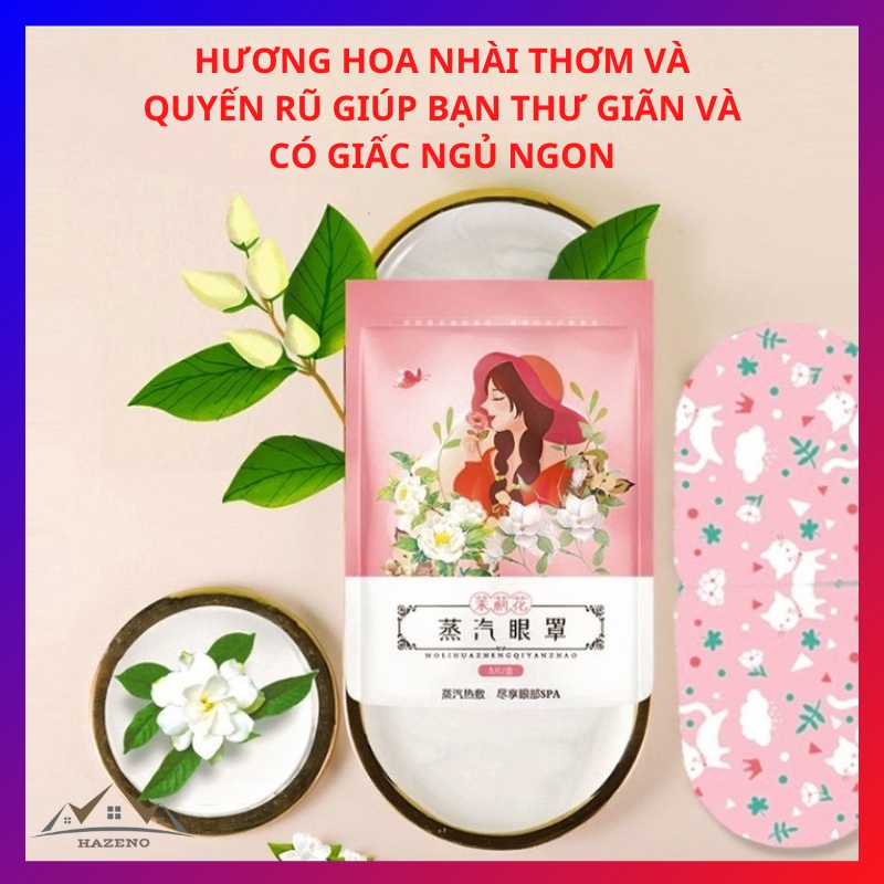 Miếng Chườm Mắt Chườm Nóng Hơi Nước Thư Giãn Giảm Mỏi Mắt Tăng Cường Thị Lực Kiêm Bịt Mắt Ngủ Mặt Nạ Ngủ HAZENO ZN006