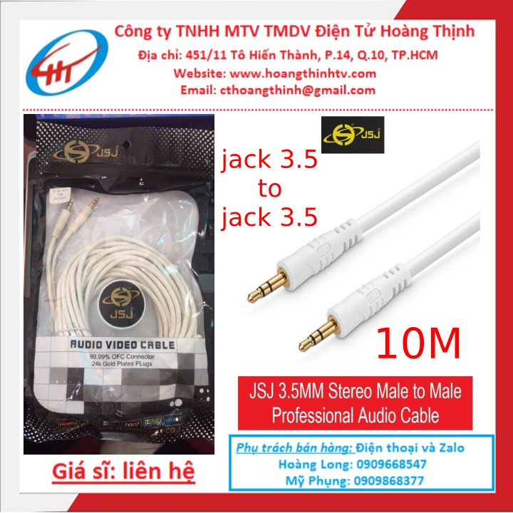 DÂY KÊT NỐI | 2 ĐẦU 3.5 JACK 3LI RA 3LI DÀI 10M - 2D3LI10M