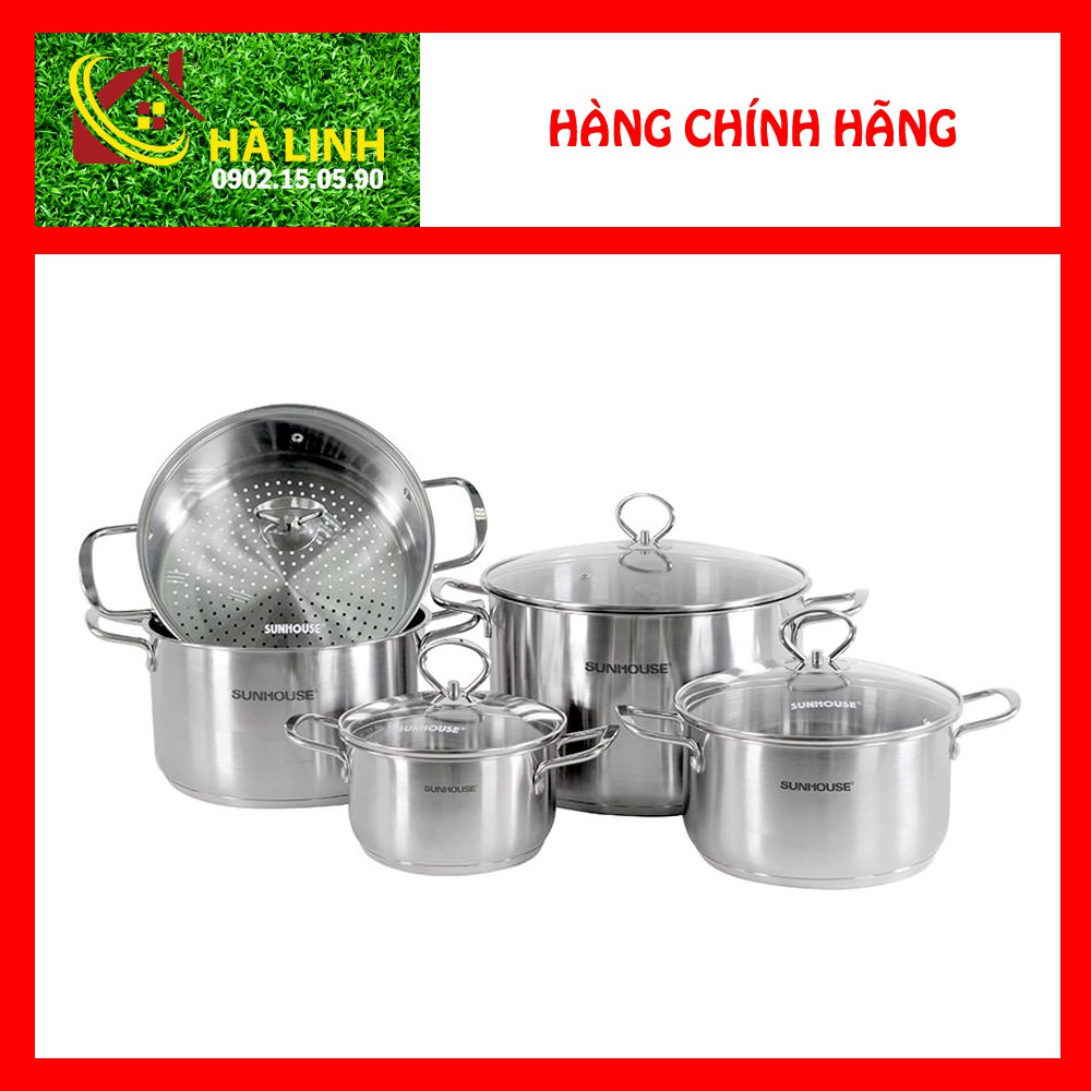 BỘ NỒI INOX 3 ĐÁY SUNHOUSE SH895 - Hàng chính hãng, giá tốt