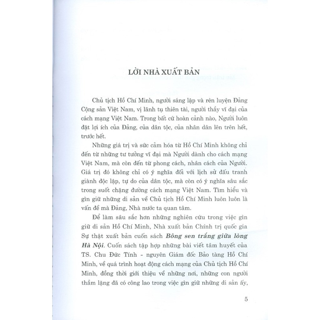 Sách - Bông Sen Trắng Giữa Lòng Hà Nội | BigBuy360 - bigbuy360.vn