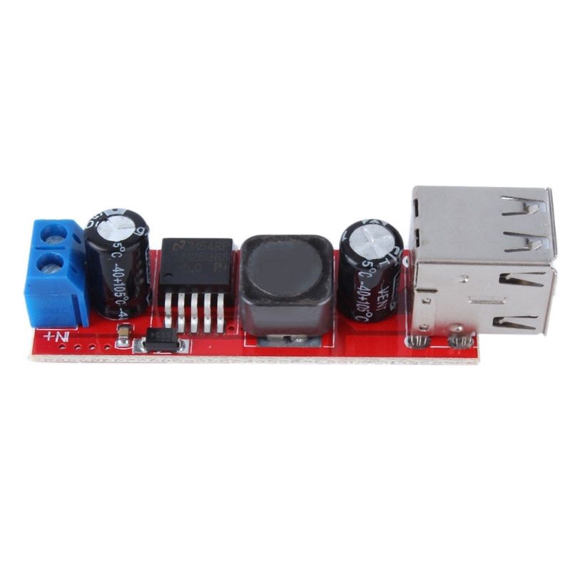 Mô đun hạ áp chuyển đổi hai cổng USB DC 6V-40V 12V sang 5V 3A LM2596 tiện dụng