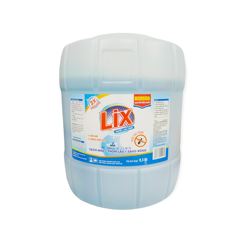 Nước Lau Sàn Lix Đậm Đặc Can 9 Lít / 9,5 Lít Đuổi Muỗi, Côn Trùng, Thơm Lâu Sáng Bóng